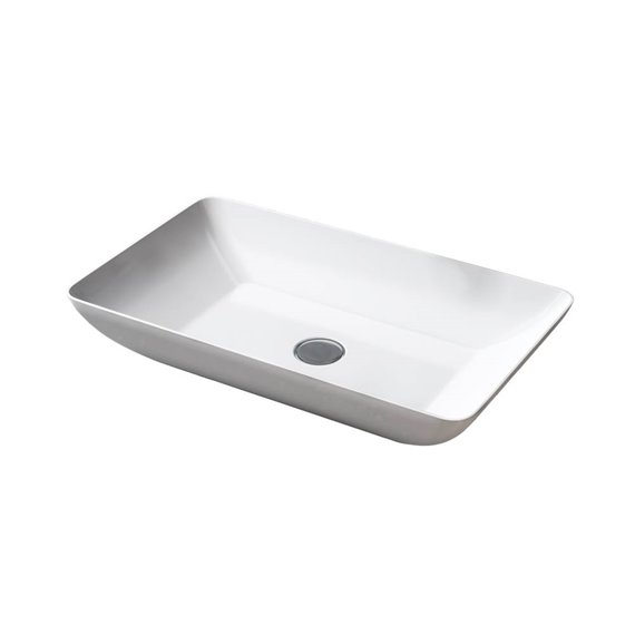 Slik Rectangle vessel glossy white 23 5/8'' x 13 3/4 x 3 15/16''