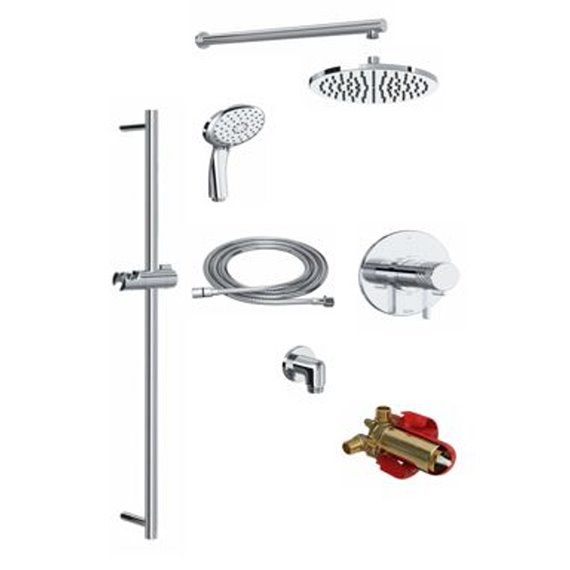 ROHL Tenerife 2-Way Thermostatic Shower Kit with Slidebar and Showerhead