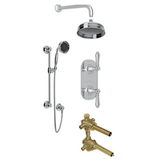 ROHL Acqui 2-Way Thermostatic Shower Kit with Slidebar and Showerhead