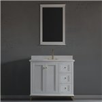 Virta Yasmine 36 Inch Floor Mount Single Sink Vanity with Right Hand Drawers and Metal Legs