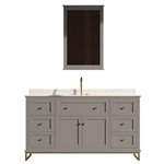 Virta Yasmine 60 Inch Floor Mount Single Sink Vanity with Metal Legs