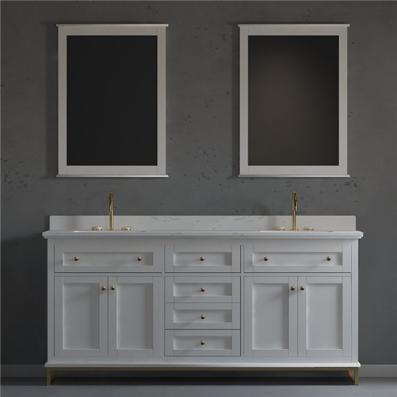 Virta Yasmine 72 Inch Floor Mount Double Sink Vanity with Metal Legs