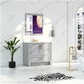 Virta Flow 36 Inch Floor Mount Single Sink Custom Vanity