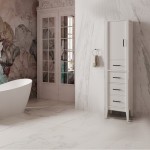 Virta Essence 19 Inch Solid Wood Floor Mount Linen Tower