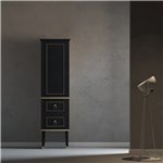 Virta Blackstar 18 Inch Solid Wood Floor Mount Linen Tower in an Espresso Finish