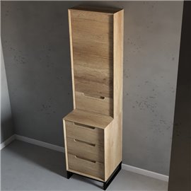 Virta Ashley 20 Inch Solid Wood Floor Mount Linen Tower...