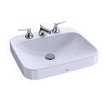 TOTO LT415.8G ARVINA RECTANGLE VESSEL LAV INSET 8" CTR 20" L