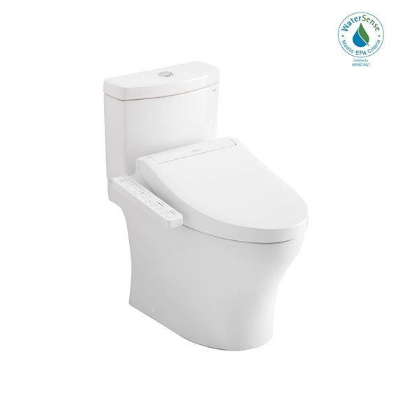 TOTO MW4463084CEMFG AQUIA IV 2PC UH WITH WASHLET C5 1.28 0.8 GPF