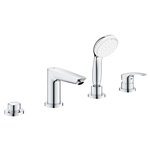 Grohe 25245 Eurosmart 4-Hole Single Handle Deck Mount Roman Tub Faucet with 1.75 GPM Hand Shower