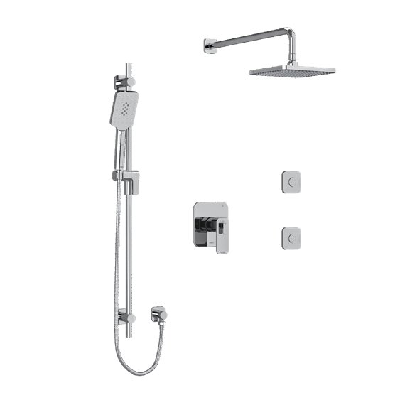 Riobel Equinox KIT3545EQ Type TP thermostaticpressure balance 0.5 coaxial 3-way system with hand shower rail shower head and spo