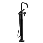 Riobel Momenti TMMSQ39J 2-way Type T (thermostatic) coaxial floor-mount tub filler with hand shower (Without Rough-in)