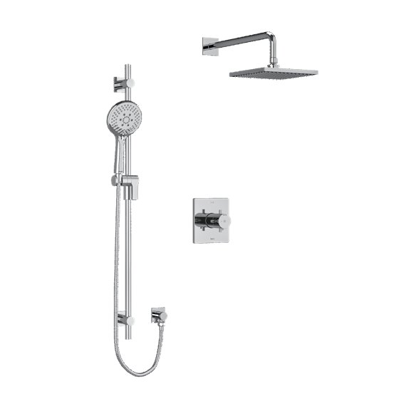 Riobel Pallace KIT323PATQ Type TP thermostaticpressure balance 0.5 coaxial 2-way system with hand shower and shower head