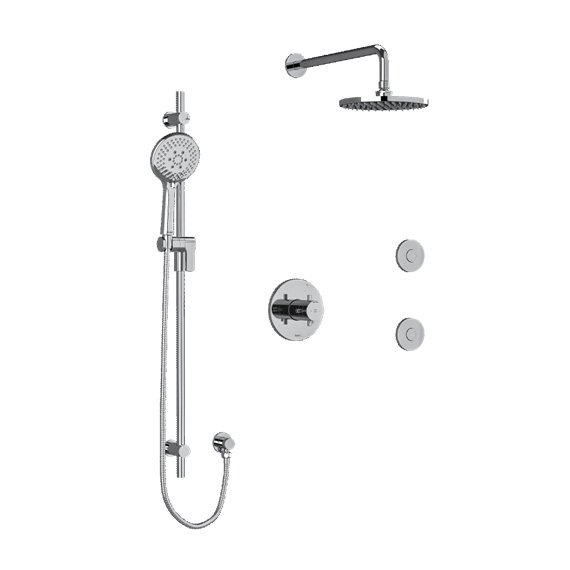 Riobel Pallace KIT3545PATM Type TP thermostaticpressure balance 0.5 coaxial 3-way system with hand shower rail shower head and s