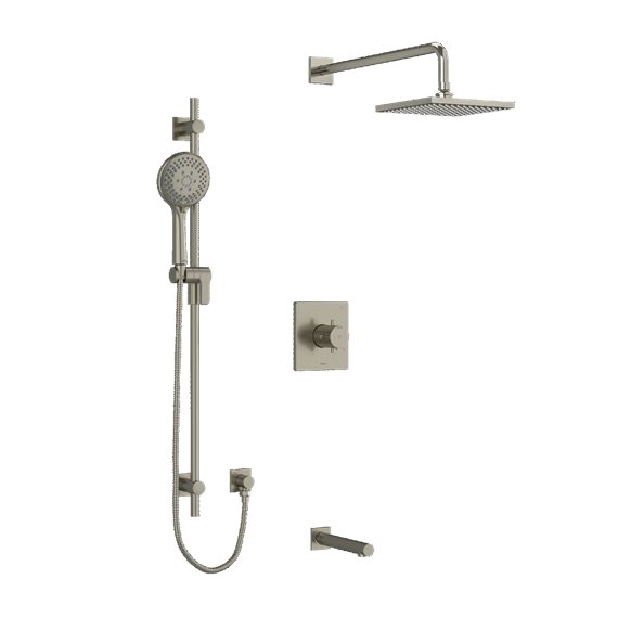 Riobel Pallace KIT1345PATQ Type TP thermostaticpressure balance 0.5 coaxial 3-way system with hand shower rail shower head and s