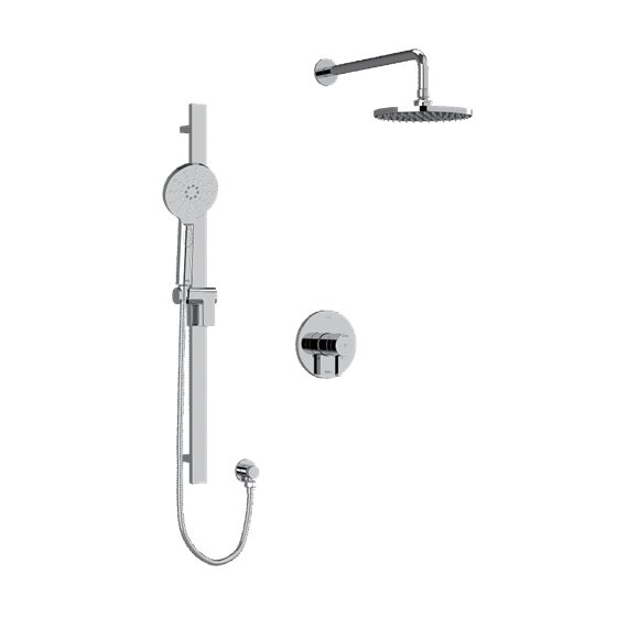 Riobel Paradox KIT323PXTM Type TP thermostaticpressure balance 0.5 coaxial 2-way system with hand shower and shower head