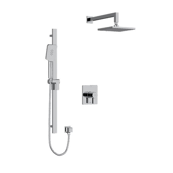 Riobel Paradox KIT323PXTQ Type TP thermostaticpressure balance 0.5 coaxial 2-way system with hand shower and shower head