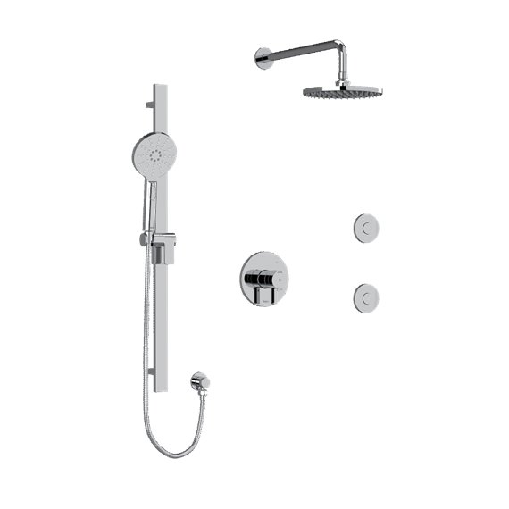Riobel Paradox KIT3545PXTM Type TP thermostaticpressure balance 0.5 coaxial 3-way system with hand shower rail shower head and s