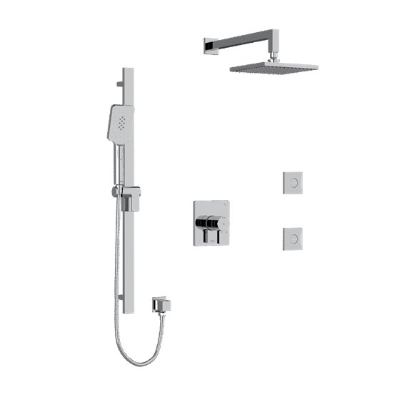 Riobel Paradox KIT3545PXTQ Type TP thermostaticpressure balance 0.5 coaxial 3-way system with hand shower rail shower head and s