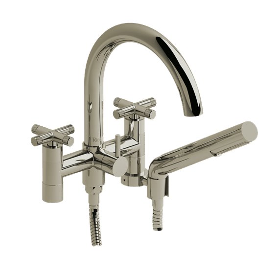 Riobel RIU Knurled RU06+KN 6" tub filler with hand shower