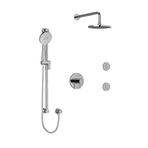 Riobel Riu KIT3545RUTM Type TP thermostaticpressure balance 0.5 coaxial 3-way system with hand shower rail shower head and spout