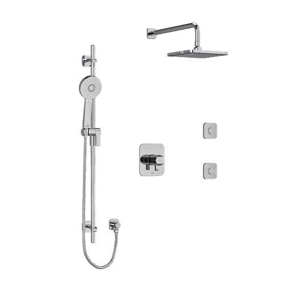 Riobel Salome KIT3545SA Type TP thermostaticpressure balance 0.5 coaxial 3-way system with hand shower rail shower head and spou