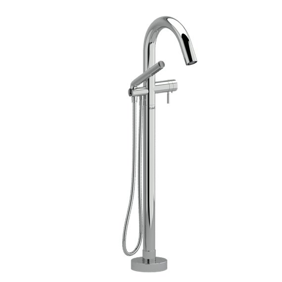 Riobel Sylla TSY39 2-way Type T thermostatic coaxial floor-mount tub filler with hand shower