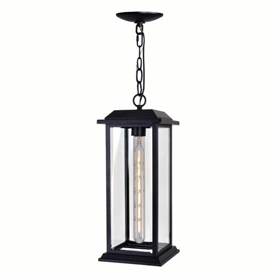 CWI Blackbridge 1 Light Outdoor Black Pendant