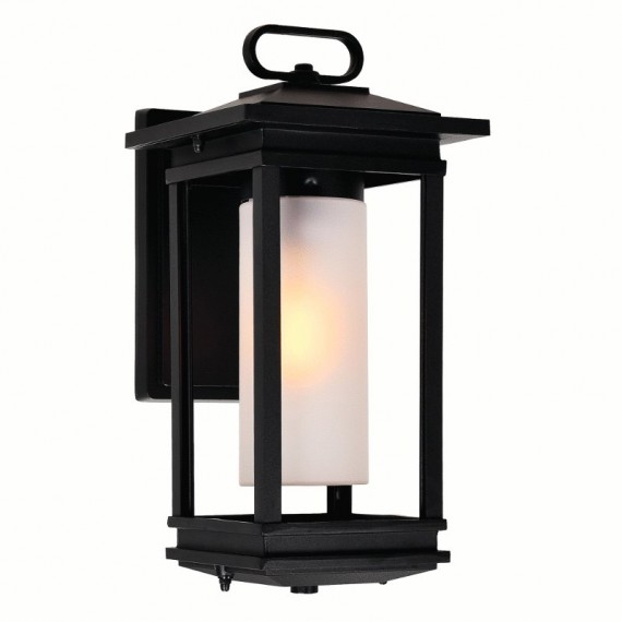 CWI Granville 1 Light Outdoor Black Wall Lantern