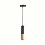 CWI Anem 1 Light Down Mini Pendant With Matte Black & Satin Gold Finish