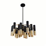 CWI Anem 19 Light Down Chandelier With Matte Black & Satin Gold Finish