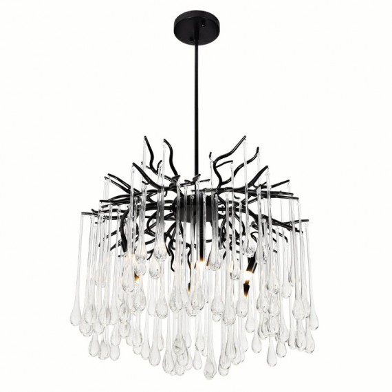CWI Anita 6 Light Chandelier With Black Finish