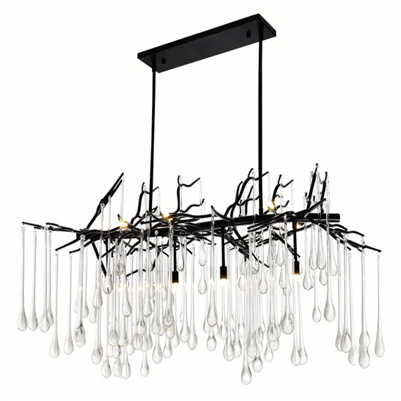 CWI Anita 10 Light Chandelier With Black Finish