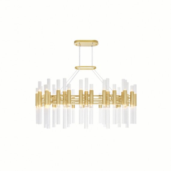 CWI Orgue 72 Light Chandelier With Satin Gold Finish