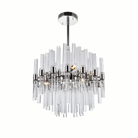 CWI Miroir 8 Light Chandelier With Polished Nickel Finish