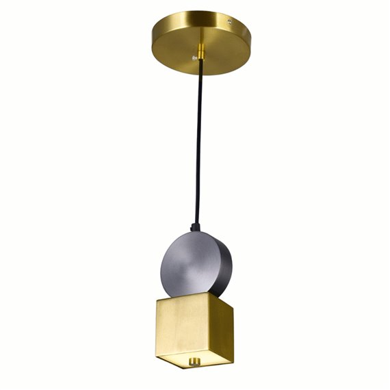 CWI Saleen LED Mini Pendant With Brass+Black Finish