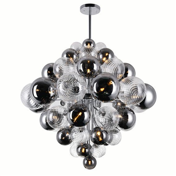 CWI Pallocino 27 Light Chandelier With Chrome Finish