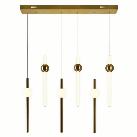 CWI Baton LED Island/Pool Table Chandelier With Brass Finish