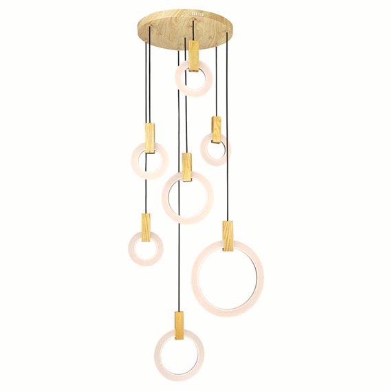 CWI Anello LED Pendant With White Oak Finish