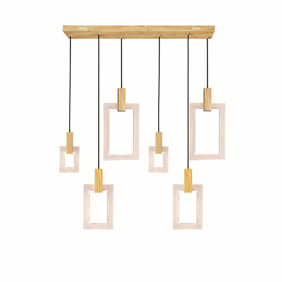 CWI Anello LED Island/Pool Table Chandelier With White Oak Finish