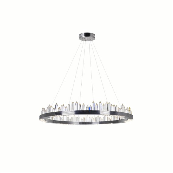 CWI Agassiz LED Chandelier With Polished Nickel Finish