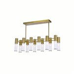CWI Pipes 12 Light Island/Pool Table Chandelier With Brass Finish