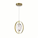 CWI Iris 1 Light Mini Pendant With Brass Finish