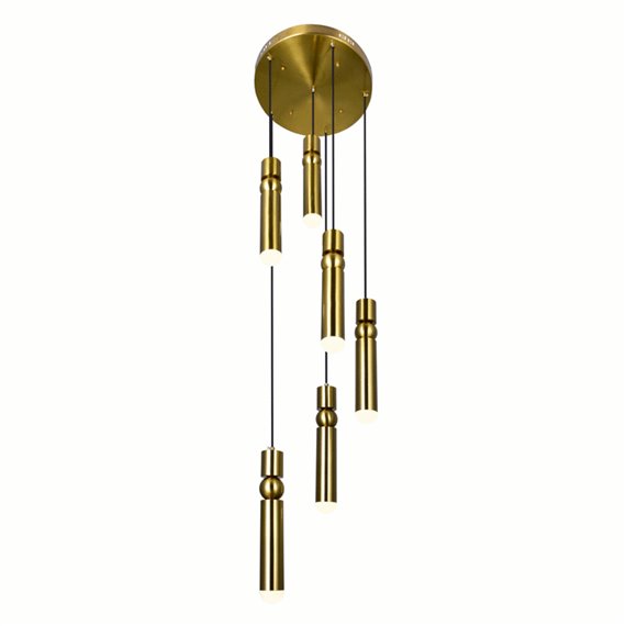 CWI Chime LED Pendant With Brass Finish