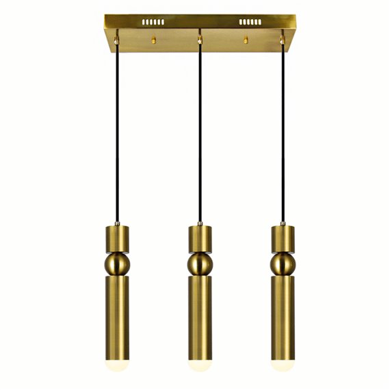 CWI Chime LED Island/Pool Table Chandelier With Brass Finish