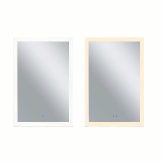 CWI Abigail Rectangle Matte White LED 30 in. Mirror From our Abigail Collection