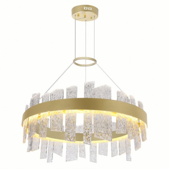 CWI Guadiana 32 in LED Satin Gold Chandelier