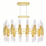 CWI Croissant 28 Light Chandelier With Satin Gold Finish