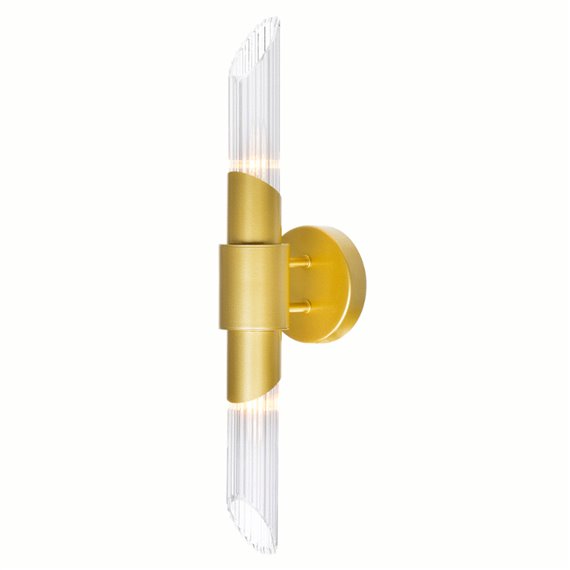 CWI Croissant 2 Light Wall Sconce With Satin Gold Finish