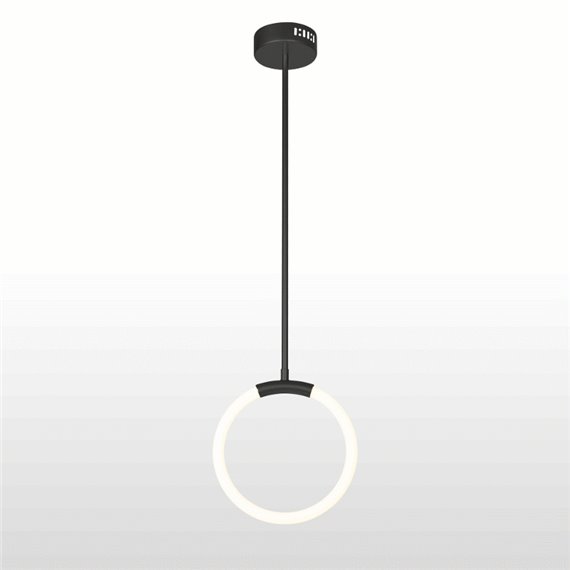 CWI Hoops 1 Light LED Pendant With Black Finish