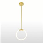 CWI Hoops 1 Light LED Pendant With Satin Gold Finish